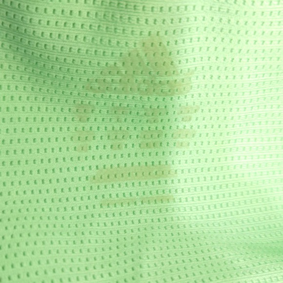 Adidas Womens Green V-Neck Short Sleeve Activewear Mesh Top Three Stripe M-L - Picture 7 of 7